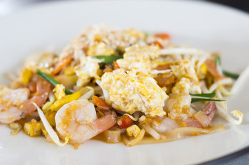 Pad Thai stir-fried rice noodles,Stir fry noodles with shrimp