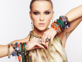 beautiful woman in jewelry