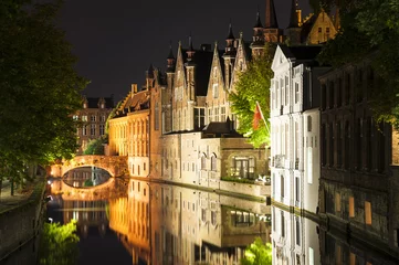 Photo sur Plexiglas Brugges Canal Houses Bruges