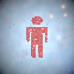 3d graphic of a male man symbol of thousand hearts