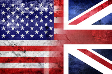 Fototapeta Grunge USA and UK flag kopia obraz