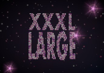 3d graphic of a large XL symbol of glamour stars