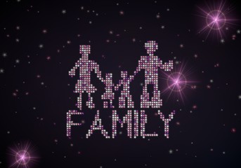 3d render of a glowing family symbol of glamour stars