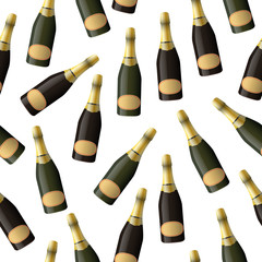 sparkling wine seamless pattern