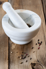 Mortar with spices