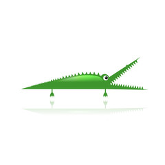 Funny green crocodile for your design