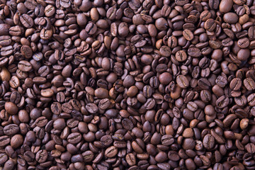 brown roasted coffee beans, background texture