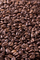 brown roasted coffee beans, background texture