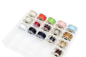 Different colored Sewing machine bobbins