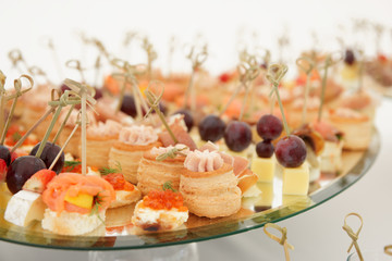 Small snacks in a plate