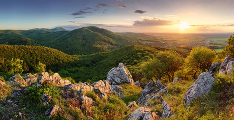 peak in sunset - Slovakia mountain - obrazy, fototapety, plakaty
