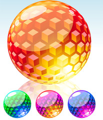 Refracting spheres. Vector.