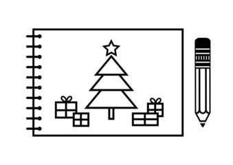 Christmas tree drawing