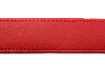 red leather belt on white background