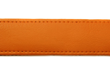 orange leather belt isolated on white background