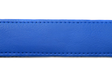 blue leather belt on white background