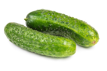 Two fresh cucumbers