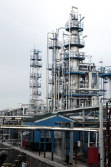 Oil refinery in cloudy day