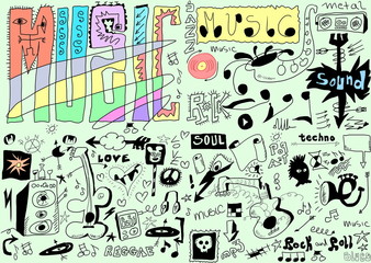 Doodles Funny Music Background 