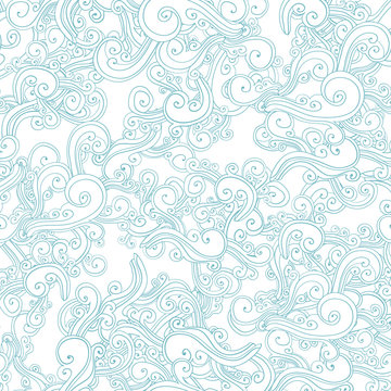 seamless abstract hand-drawn pattern,waves background