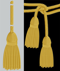 Gold tassel adobe illustrator pattern brush. Vector.