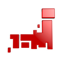 Japan map over white