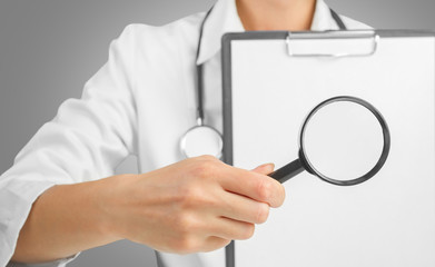 Medical doctor showing analyzes