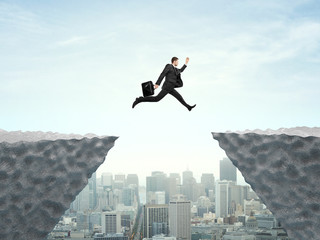 businessman jumping