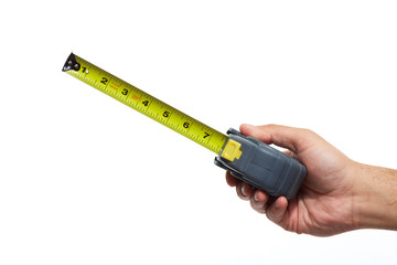 Hand with ruler.
