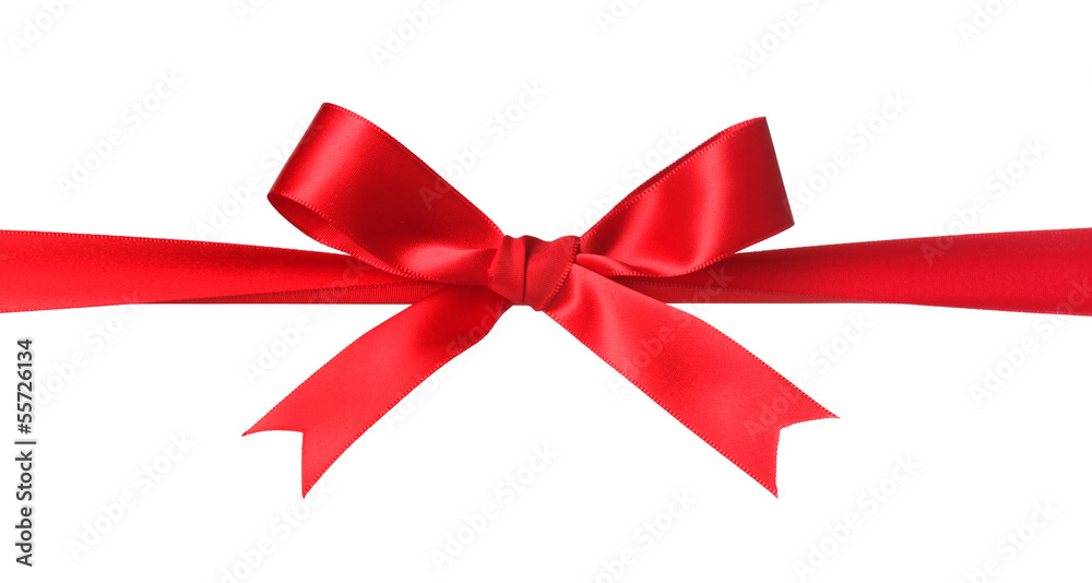 Wall mural Red bow isolated on white