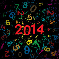 New 2014 year with digits background. Vector EPS10.