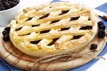 Cake with blackberries