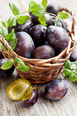 Basket of plums