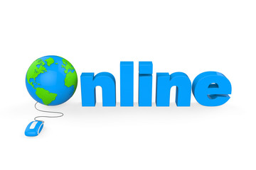 Globe with Online Text