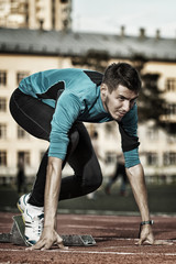 Fototapeta premium athlete at the start
