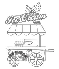 food vendor outline art