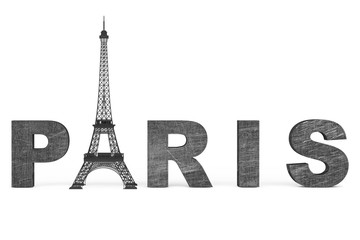France Tourism Concept. Paris Sign with Eiffel Tower