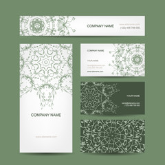 Fototapeta na wymiar Business cards collection, floral design