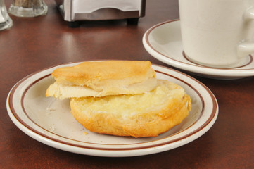 Fresh buttered biscuit