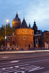 Weeping Tower at Dusk in Amsterdam