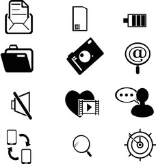 set of communication icons