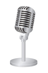 Microphone on white background
