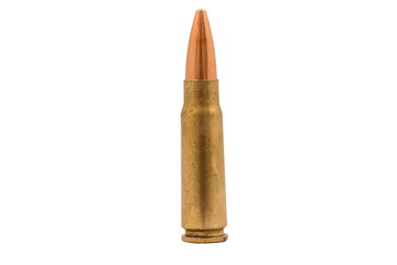 7.62x39 AK-47 Bullet Isolated On White