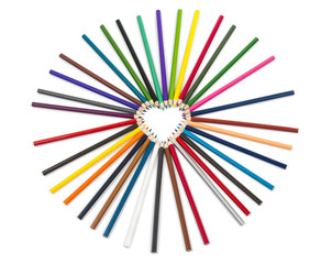 colorful pencils isolated