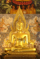 Old buddha in Phrathat chohae temple, Prae, Thailand