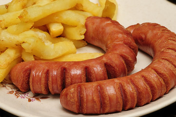 Frankfurter and chips
