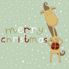 Year of the horse. Christmas and New Year card.