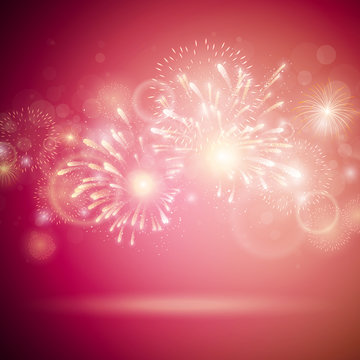 Vector Illustration of Colorful Fireworks