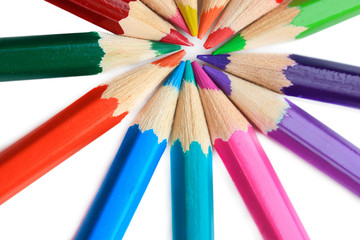 Colour pencils isolated on white