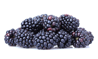 Sweet blackberries isolate on white